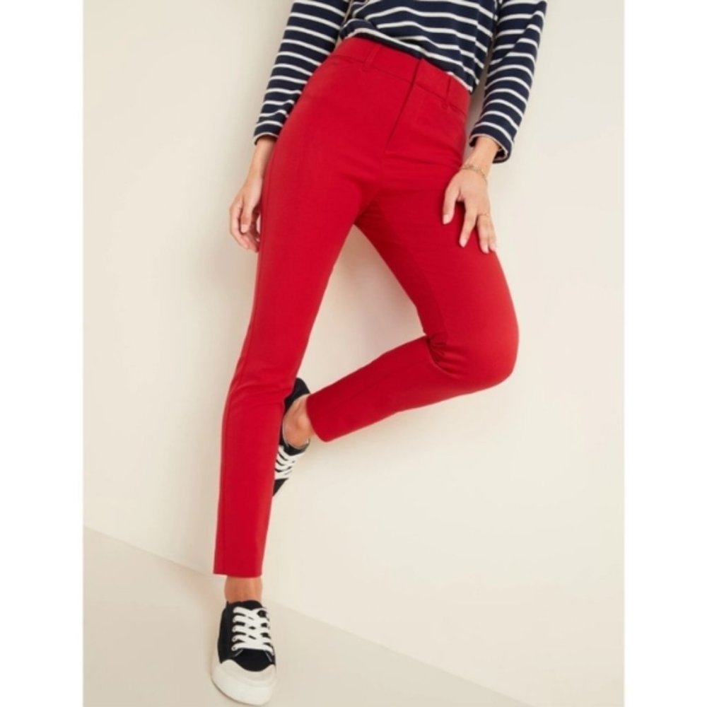 Old Navy High Waisted Pixie Skinny Ankle Pants - Robbie Red